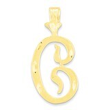 Diamond-cut Grooved Initial C Charm 10k Gold 10C767C, MPN: 10C767C, 883957456461