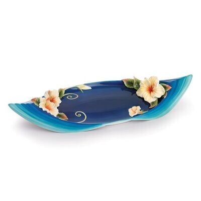 Franz Porcelain Tropical Beauty Hibiscus Flower Ornamental Plate FZ01785, MPN: FZ01785,