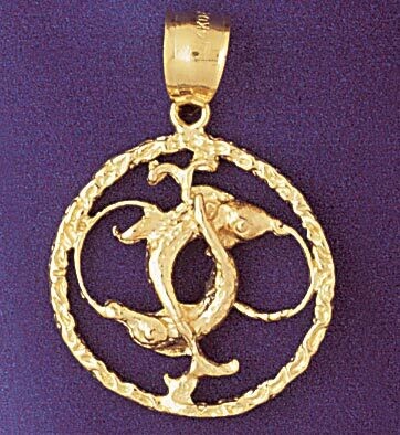 Dazzlers Jewelry Pisces Fishes Zodiac Pendant Necklace Charm Bracelet in Yellow, White or Rose Gold…