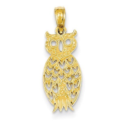 Owl Pendant 14k Gold D4199, MPN: D4199, 637218000128