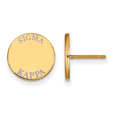 Sigma Kappa Enameled Post Earrings Gold-plated Silver GP020SKP, MPN: GP020SKP, 886774925233