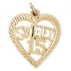 Dazzlers Jewelry Sweet Sixteen Pendant Necklace Charm Bracelet in Yellow, White or Rose Gold 10335,…