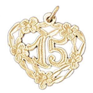 Dazzlers Jewelry Sweet Sixteen Pendant Necklace Charm Bracelet in Yellow, White or Rose Gold 10329,…