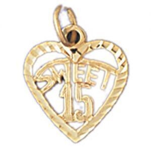 Dazzlers Jewelry Sweet Sixteen Pendant Necklace Charm Bracelet in Yellow, White or Rose Gold 10331,…