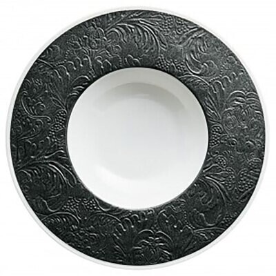 Raynaud Italian Renaissance Deep Plate With Engraved Rim Black Mat 0819-46-250027, MPN: 0819-46-250…