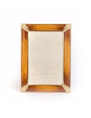Jay Strongwater Leonard Pave Corner 4 x 6 Inch Picture Frame Topaz SPF5830-248, MPN: SPF5830-248,