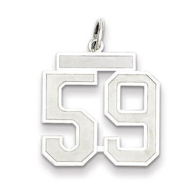 Pendant Number 59 Satin Sterling Silver Medium QPM59, MPN: QPM59, 883957127330