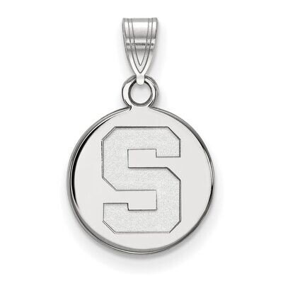 Michigan State University Small Disc Pendant 10k White Gold 1W037MIS, MPN: 1W037MIS, 886774786421