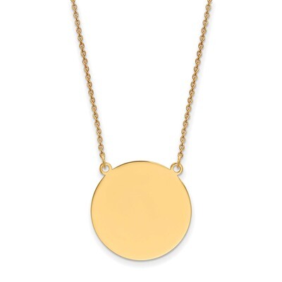 18 Inch 0.018 Gauge Circular Engravable Disc 18 Necklace 14k Gold Plain XM626/18-18, MPN: XM626/18-…