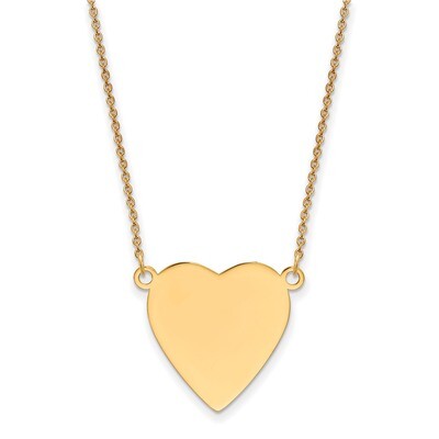 18 Inch 0.018 Gauge Heart Engravable Disc 18 Necklace 14k Gold Plain XM628/18-18, MPN: XM628/18-18,…