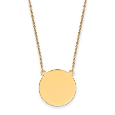 18 Inch 0.018 Gauge Circular Engravable Disc 18 Necklace 14k Gold Plain XM625/18-18, MPN: XM625/18-…