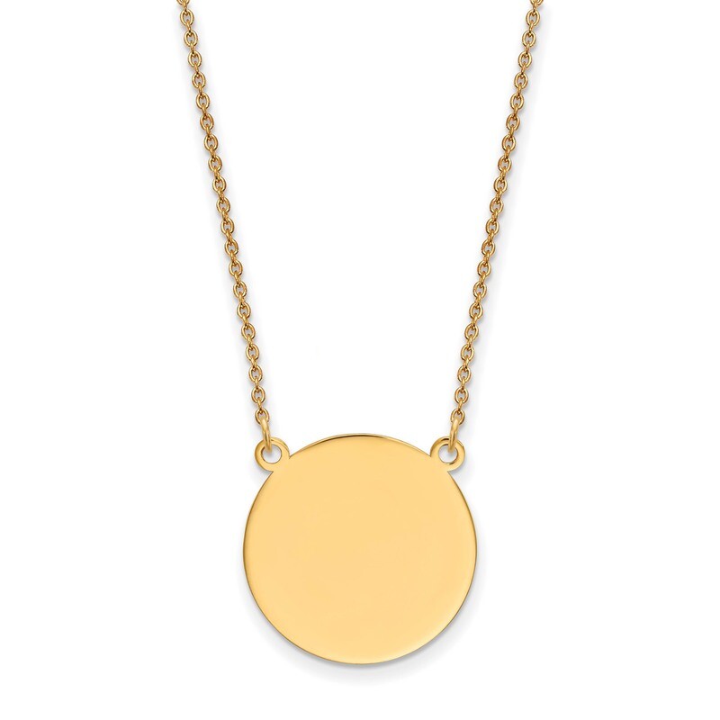 18 Inch 0.018 Gauge Circular Engravable Disc 18 Necklace 14k Gold Plain XM625/18-18, MPN: XM625/18-…