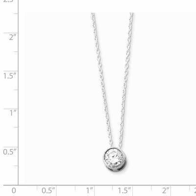 18 Inch CZ Diamond Pendant on 18 Chain Necklace Sterling Silver QG39-18, MPN: QG39-18, 883957950969