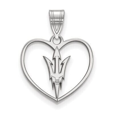 Arizona State University Pendant in Heart Sterling Silver SS013AZS, MPN: SS013AZS, 886774677347