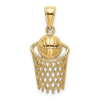 Basketball Net Charm 14k Gold Polished D1462, MPN: D1462, 637218071494