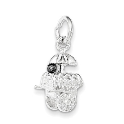 Polished Umbrella Cart Pendant Sterling Silver QC8785