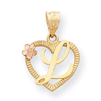 Initial L in Heart Charm 14k Two-Tone Gold D898L, MPN: D898L, 886774094243