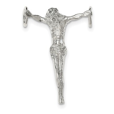 Jesus Cross Chain Slide Pendant Sterling Silver Polished QC8348, MPN: QC8348, 191101361289