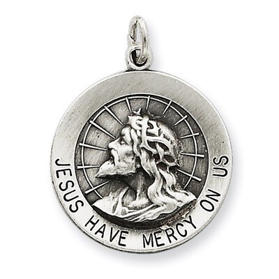 Jesus Have Mercy Medal Sterling Silver QC5498, MPN: QC5498, 191101182877