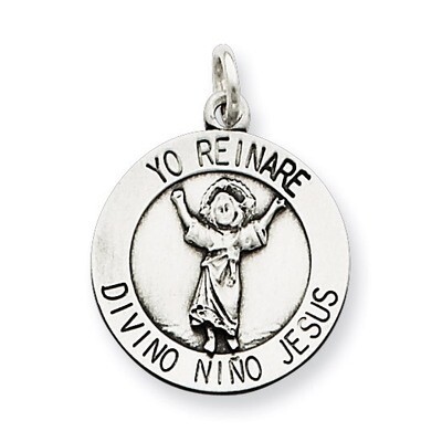 Divino Nino Medal (Divine Infant Jesus) Sterling Silver QC5487, MPN: QC5487, 191101182792