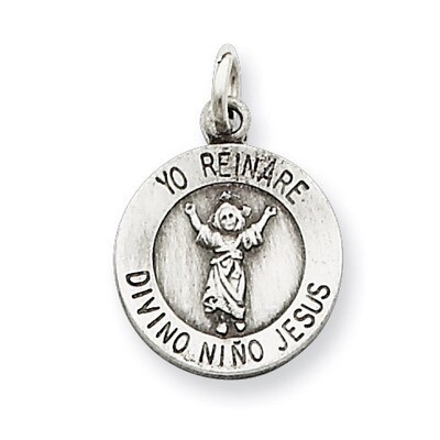 Divino Nino Medal (Divine Infant Jesus) Sterling Silver QC5476, MPN: QC5476, 191101182730