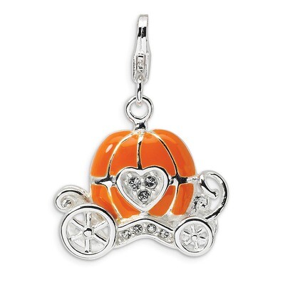 3-D Enameled Carriage Charm Sterling Silver QCC187 by Amore La Vita, MPN: QCC187, 883957331447