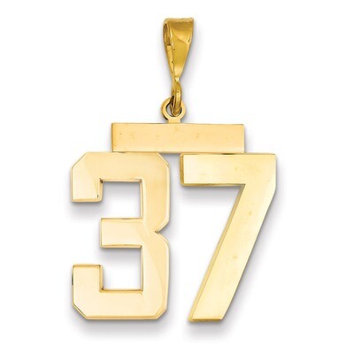 Number 37 Charm 14k Gold Large Polished LP37, MPN: LP37, 883957066981
