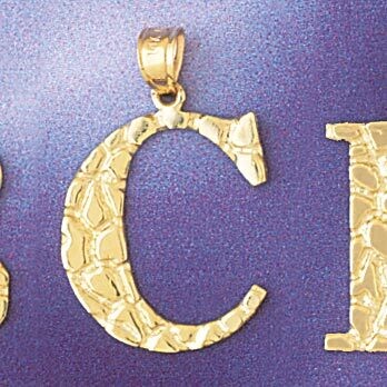 Dazzlers Jewelry Initial C Pendant Necklace Charm Bracelet in Yellow, White or Rose Gold 9575c, MPN…