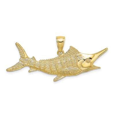 2-D Textured Marlin Fish Charm 10k Gold 10K7442, MPN: 10K7442,
