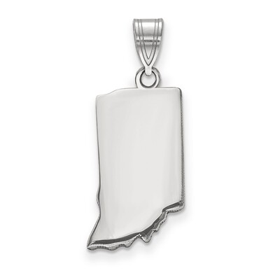 Indiana State Pendant Charm 14k White Gold Engravable XNA707W-IN, MPN: XNA707W-IN, 886774753478