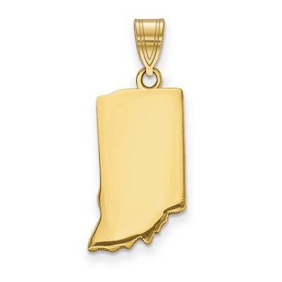 Indiana State Pendant Charm 14k Yellow Gold Engravable XNA707Y-IN, MPN: XNA707Y-IN, 886774753973