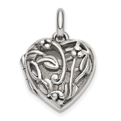 Filigree Locket Pendant Sterling Silver Antiqued QLS777, MPN: QLS777, 886774024080