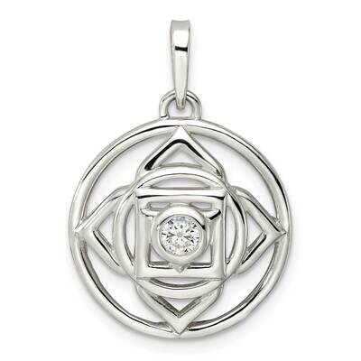 Root Chakra Filigree Pendant Sterling Silver Cz Diamond QP5555, MPN: QP5555,