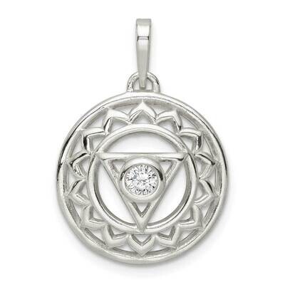 Throat Chakra Filigree Pendant Sterling Silver Cz Diamond QP5550, MPN: QP5550,