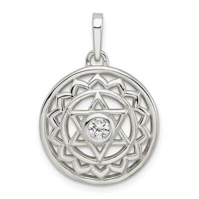 Heart Chakra Filigree Pendant Sterling Silver Cz Diamond QP5552, MPN: QP5552,