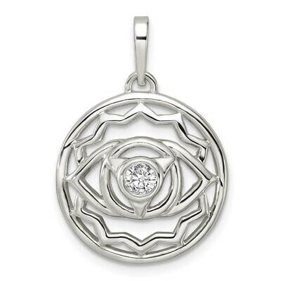 Third Eye Chakra Filigree Pendant Sterling Silver Cz Diamond QP5549, MPN: QP5549,
