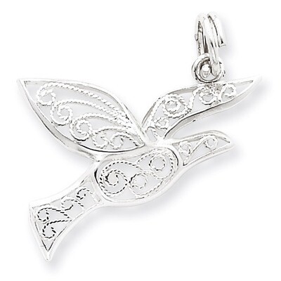 Filigree Holy Spirit Charm Sterling Silver QC4421, MPN: QC4421, 723252423464