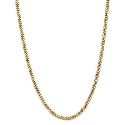 24 Inch 4.3mm Domed Curb Chain 14k Gold DCU140-24, MPN: DCU140-24, 886774419527