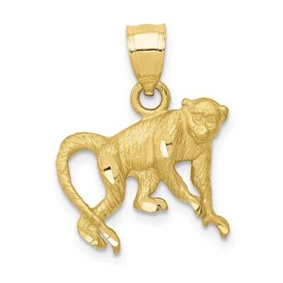 Diamond-Cut Monkey Pendant 10k Gold 10K3346, MPN: 10K3346, 196904091043