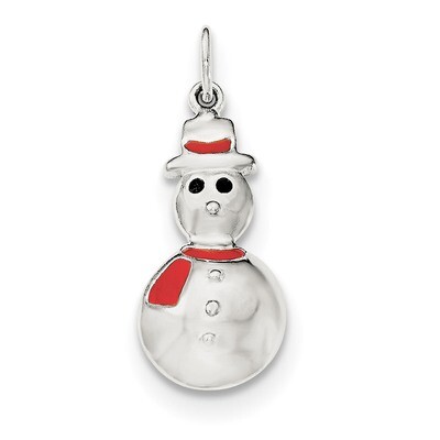 Enamel Snowman Pendant Sterling Silver Polished QC8599, MPN: QC8599, 191101470714