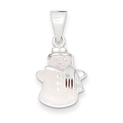 Snowman Charm Sterling Silver Enameled QC6892, MPN: QC6892, 883957501178