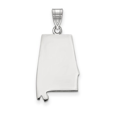 Alabama State Pendant Charm 14k White Gold Engravable XNA707W-AL, MPN: XNA707W-AL, 886774753348