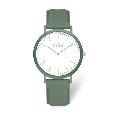 Colori White Dial Green Silicone Band 40mm Watch XWA6382, MPN: XWA6382,