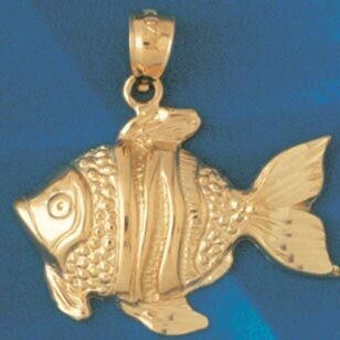 Dazzlers Jewelry Angelfish Pendant Necklace Charm Bracelet in Yellow, White or Rose Gold 636, MPN: …