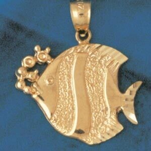 Dazzlers Jewelry Angelfish Pendant Necklace Charm Bracelet in Yellow, White or Rose Gold 629, MPN: …