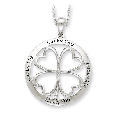 Lucky Me, Lucky You 18 Inch Necklace Sterling Silver Antiqued QSX289, MPN: QSX289, 883957318691