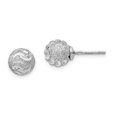 Leslie&#39;s Laser-cut Ball Post Earrings Sterling Silver HB-QLE922, MPN: QLE922, 191101606731