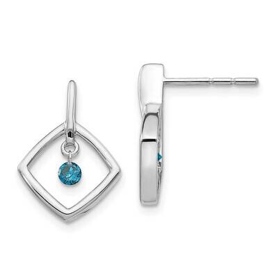 Blue Diamond Earrings 14k White Gold EM5574-BD-013-WA, MPN: EM5574-BD-013-WA, 883957464800