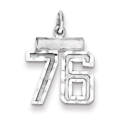 Number 76 Charm Sterling Silver QSN76, MPN: QSN76, 883957121659