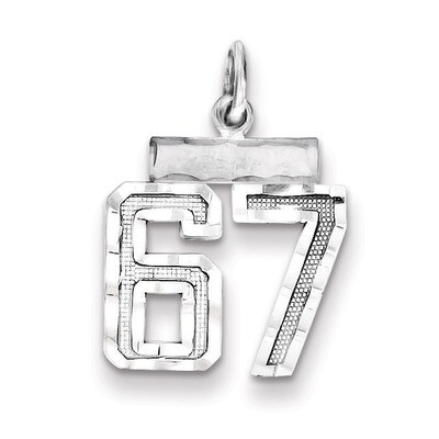 Number 67 Charm Sterling Silver QSN67, MPN: QSN67, 883957121550